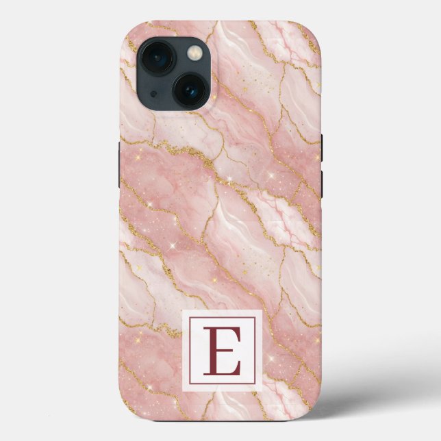 Personalized Monogram Rose Quartz Gold (Baksida)