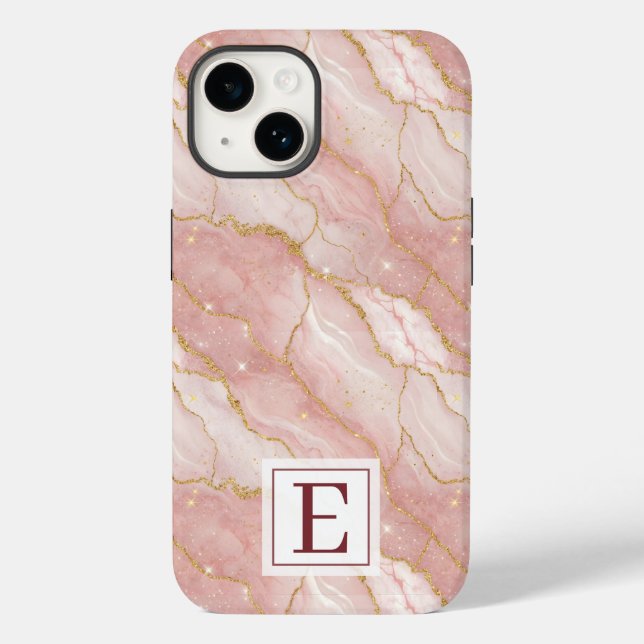 Personalized Monogram Rose Quartz Gold (Baksida)