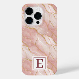Personalized Monogram Rose Quartz Gold