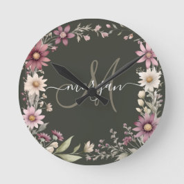 Personalized Monogram Rund Klocka