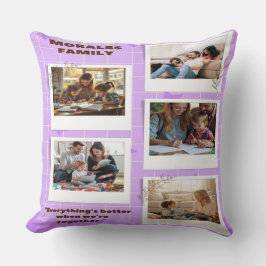 Personalized Morals Family Photo Collage Kudde