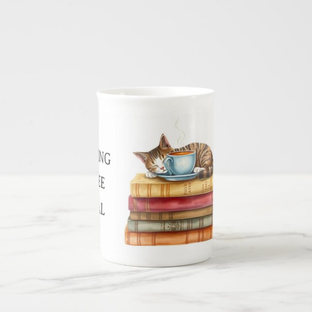 Personalized Morning Coffee Cat Ritual Cozy Benporslin Mugg (Framsidan)