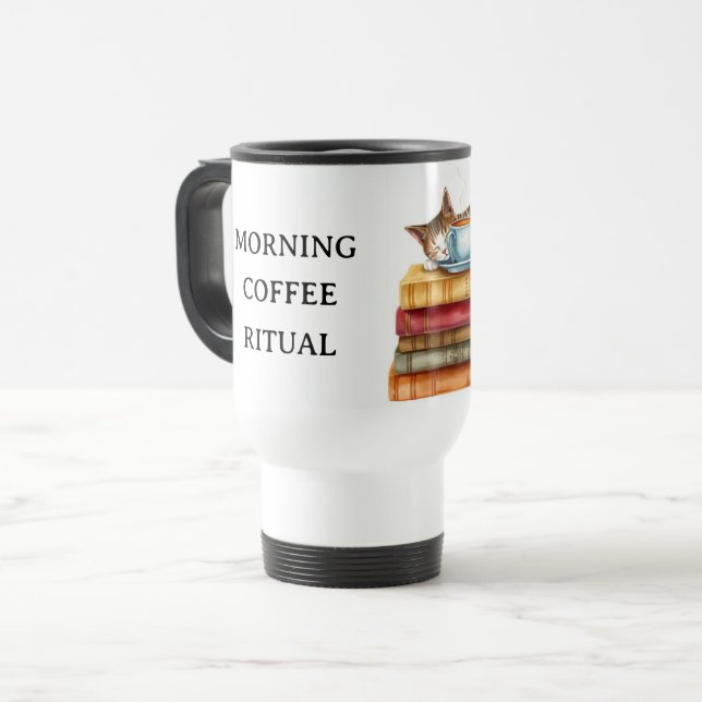 Personalized Morning Coffee Cat Ritual Cozy Resemugg (Framsida vänster)