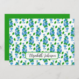 Personalized Morning Glories Floral Note Card Anteckningskort