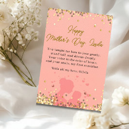Personalized Mother’s Day Card Elegant Pink Love Julkort