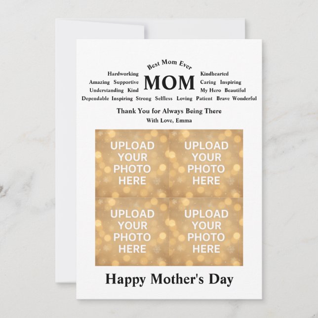 Personalized Mother’s Day Card Inbjudningar (Framsida)