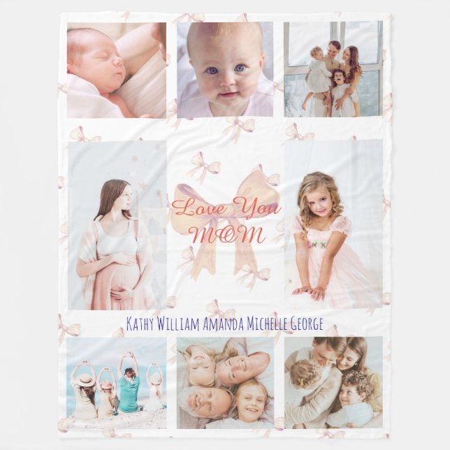 Personalized Mother’s Day Photo Gift for Mom Fleecefilt (Framsidan)