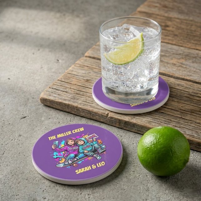 Personalized Mother & Son Graffiti Coaster Underlägg (Skapare uppladdad)