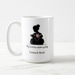 Personalized Motherhood Silhouette–Custom Mom Gift Kaffemugg