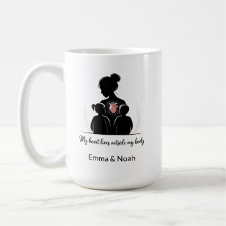 Personalized Motherhood Silhouette–Custom Mom Gift Kaffemugg
