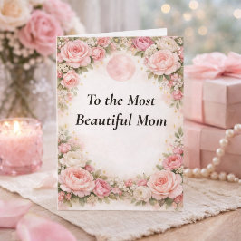 Personalized Mother's Day Card for Beautiful Mom Kort