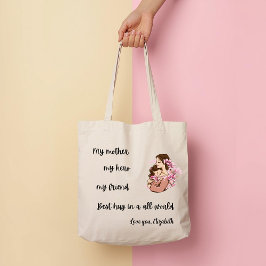 Personalized Mother's Day Mom's Hug Tote Bag Tygkasse