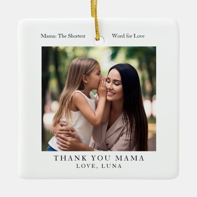 Personalized Mother's Day Photo Julgransprydnad Keramik (Framsida)