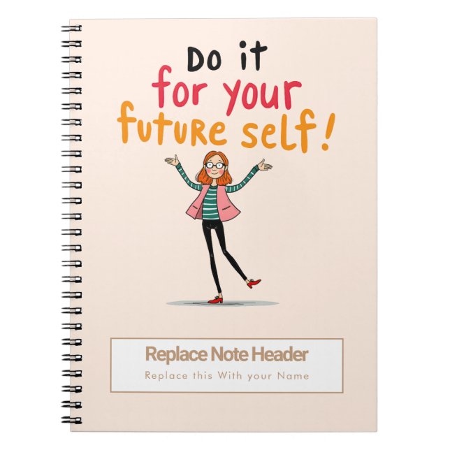 Personalized Motivational Notebook Anteckningsbok (Framsidan)