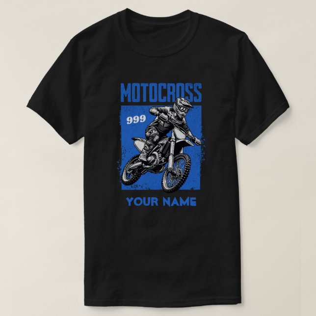 Personalized Motocross Racing Dirt Bike Rider T Shirt (Design framsida)