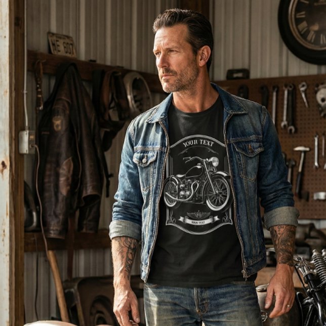 Personalized Motorcycle Biker Gift T-Shirt (Skapare uppladdad)