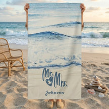 Personalized Mr. and Mrs. Beach Towel 
