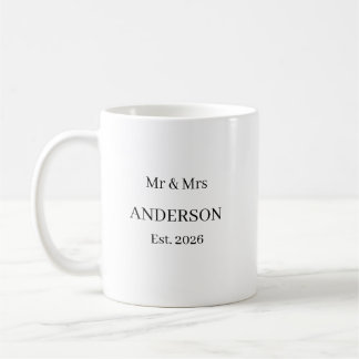 Personalized Mr and Mrs Mug – Custom Wedding Last  Kaffemugg