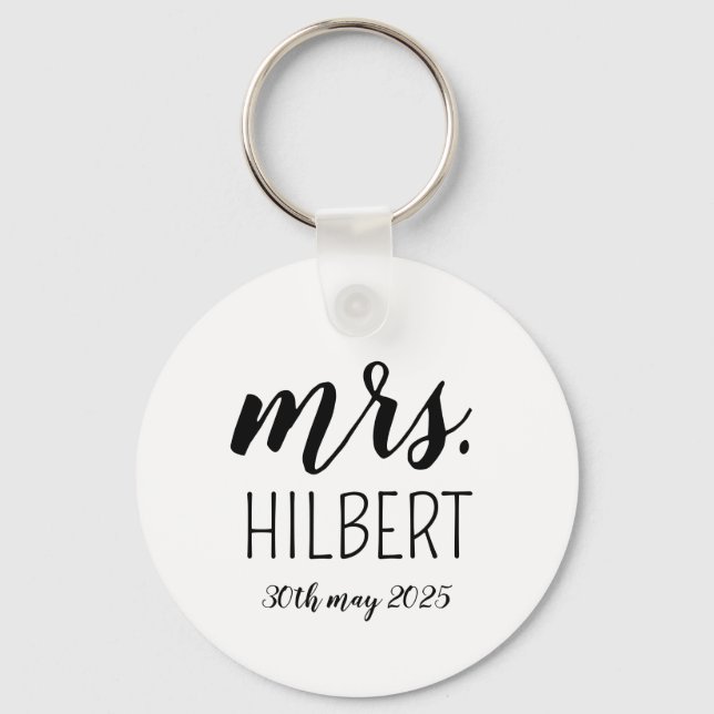 Personalized Mr and Mrs weeding party– Custom Wedd Nyckelring (Framsida)