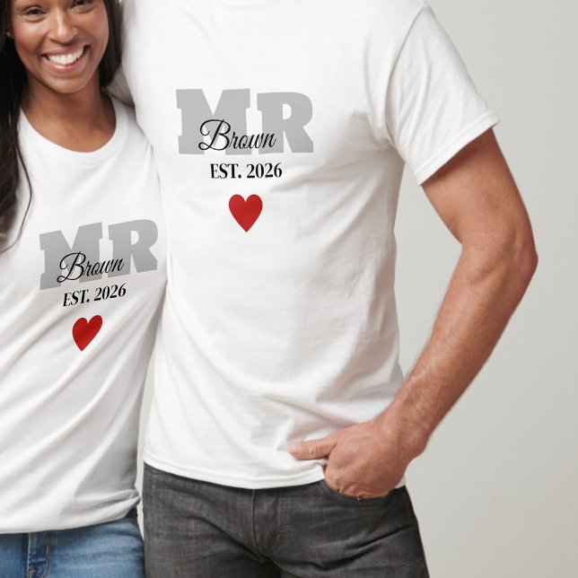 Personalized Mr Wedding Shirt Red Heart t-shirt (Skapare uppladdad)