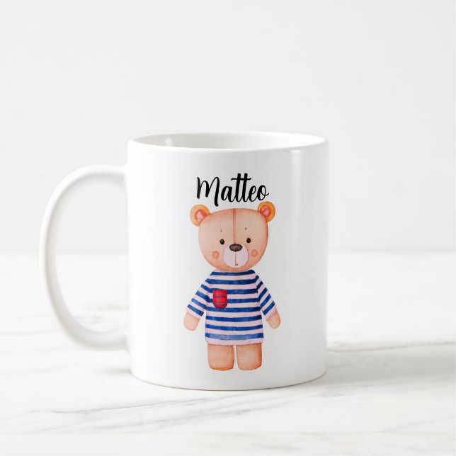 Personalized Mug Bear with Name Kaffemugg (Vänster)