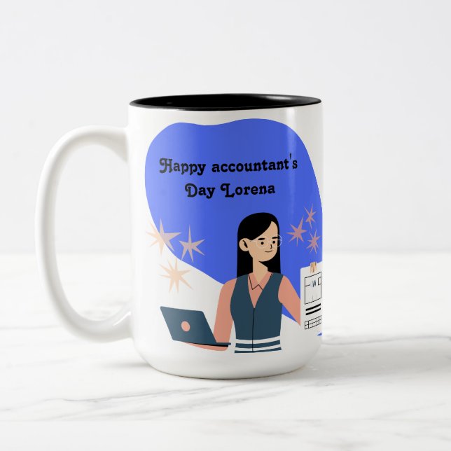 personalized mug to celebrate the accountant Två-Tonad mugg (Vänster)
