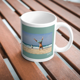 Personalized mug with photo, text and year kaffemugg