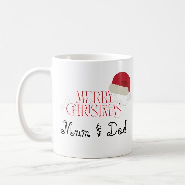 Personalized Mum & Dad Photo Mug - Christmas Gift Kaffemugg (Vänster)