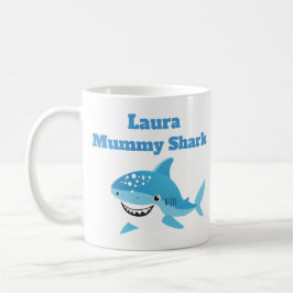 Personalized Mummy Shark Custom Name  Kaffemugg