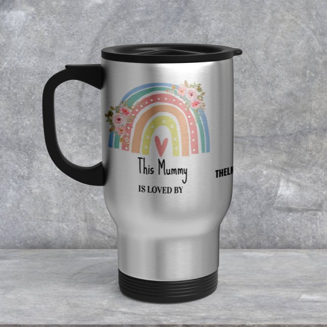 Personalized Mum's Rainbow & Floral Mug Resemugg (Skapare uppladdad)