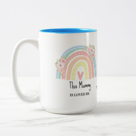 Personalized Mum's Rainbow & Floral Mug Två-Tonad Mugg