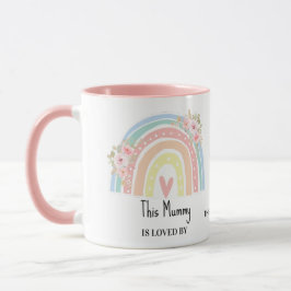 Personalized Mum's Rainbow & Floral Name Mug Mugg
