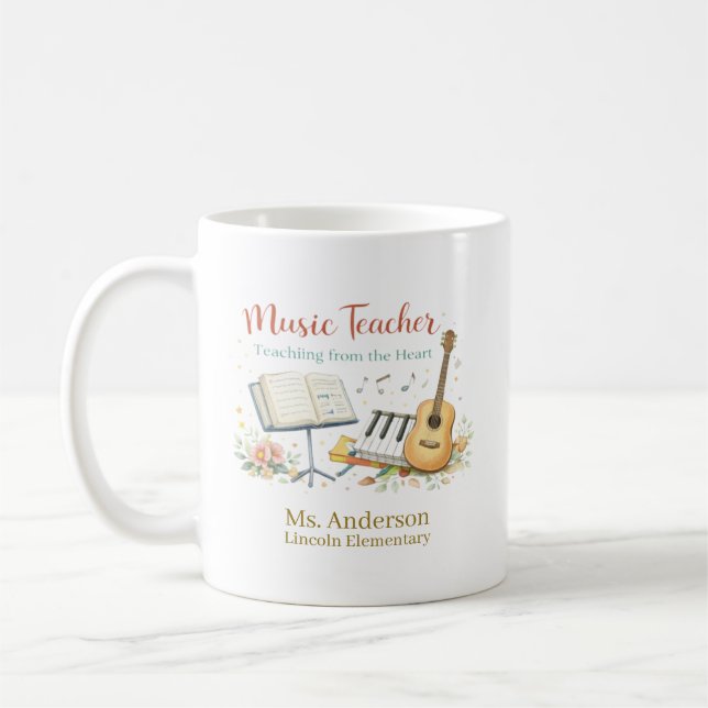 Personalized Music Teacher Gift Kaffemugg (Vänster)