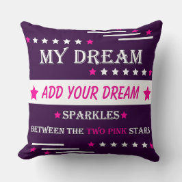Personalized My Dream Between the Two Pink Stars Kudde