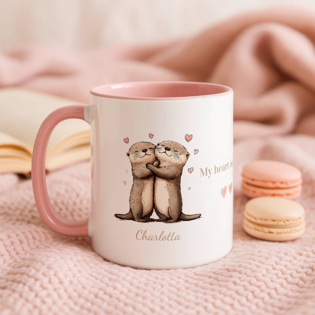Personalized My Heart Is Yours Otter Mug Mugg (Skapare uppladdad)