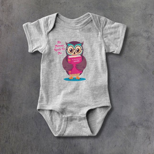 Personalized My Mommy Reads To Me Book Owl T Shirt (Skapare uppladdad)