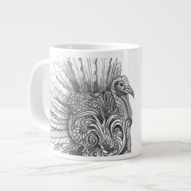 Personalized Mythological Turkey Mug Jumbo Mugg (Framsida vänster)