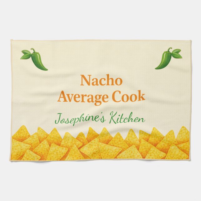 Personalized Nacho Average Cook Funny Tea Towel  Kökshandduk (Horisontell)