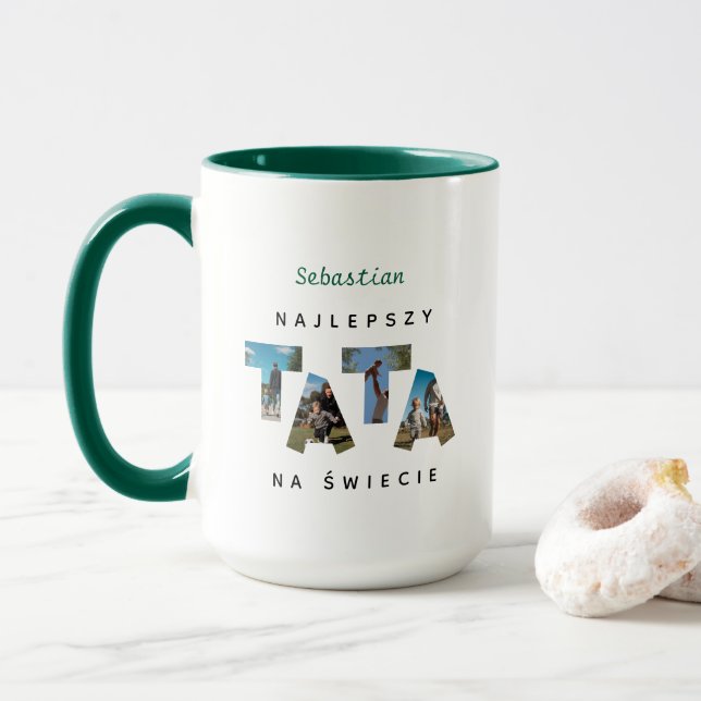 Personalized NAJLEPSZY TATA NA ŚWIECIE Huge Mugg (Med munk)