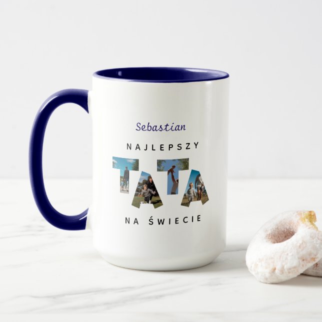 Personalized NAJLEPSZY TATA NA ŚWIECIE Huge Mugg (Med munk)