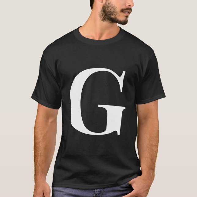 Personalized Name Alphabet Initial Letter G T Shirt (Framsida)