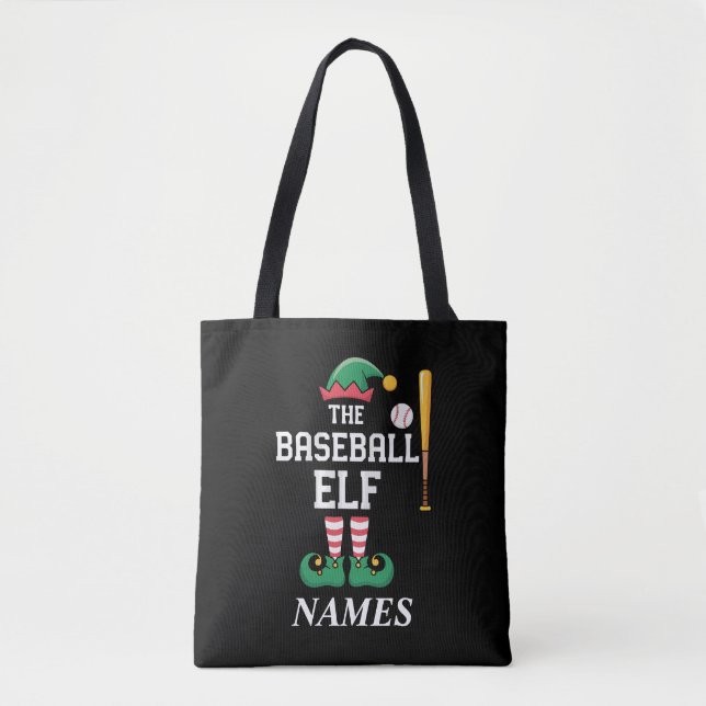Personalized Name Baseball Elf Family Matching  Tygkasse (Framsida)