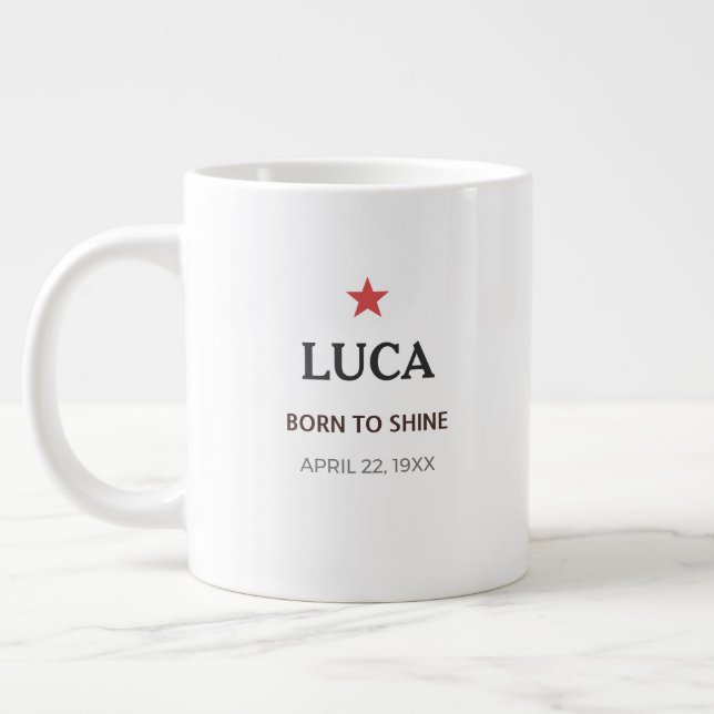 Personalized Name Birthday Coffee Mug for Him Jumbo Mugg (Vänster)