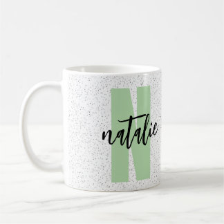 Personalized Name - Black Polka Dots Design Kaffemugg