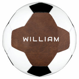 Personalized Name Brown Leather Texture