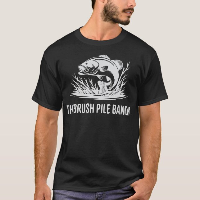 Personalized Name Brush Bass Hunter T Shirt (Framsida)