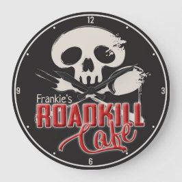 Personalized NAME Cheeky Roadkill Cafe Kitchen Stor Klocka