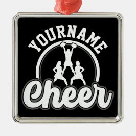 Personalized NAME Cheer Team Varsity Cheerleader Julgransprydnad Metall