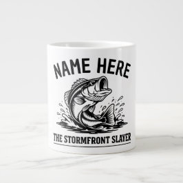 Personalized Name Classic Bass Fishing Storm Jumbo Mugg