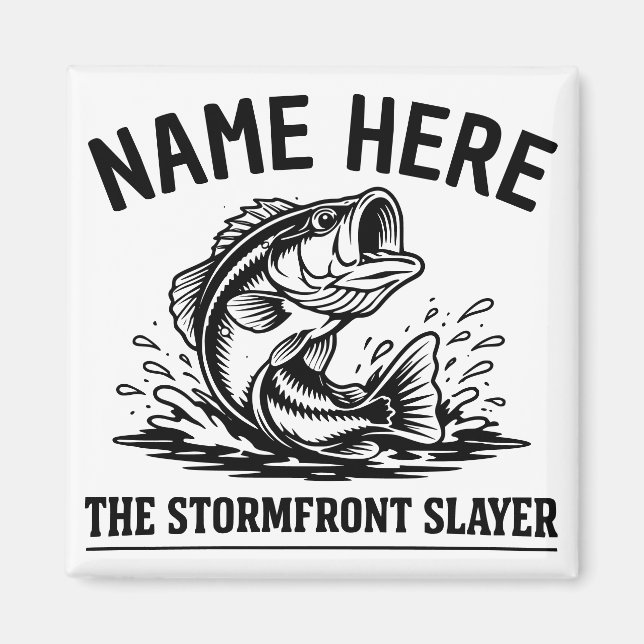 Personalized Name Classic Bass Fishing Storm Magnet (Framsidan)